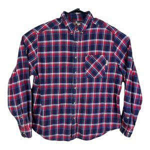Woolrich Shirt Mens XL Red Plaid Flannel Long Sleeve Cotton Button Down